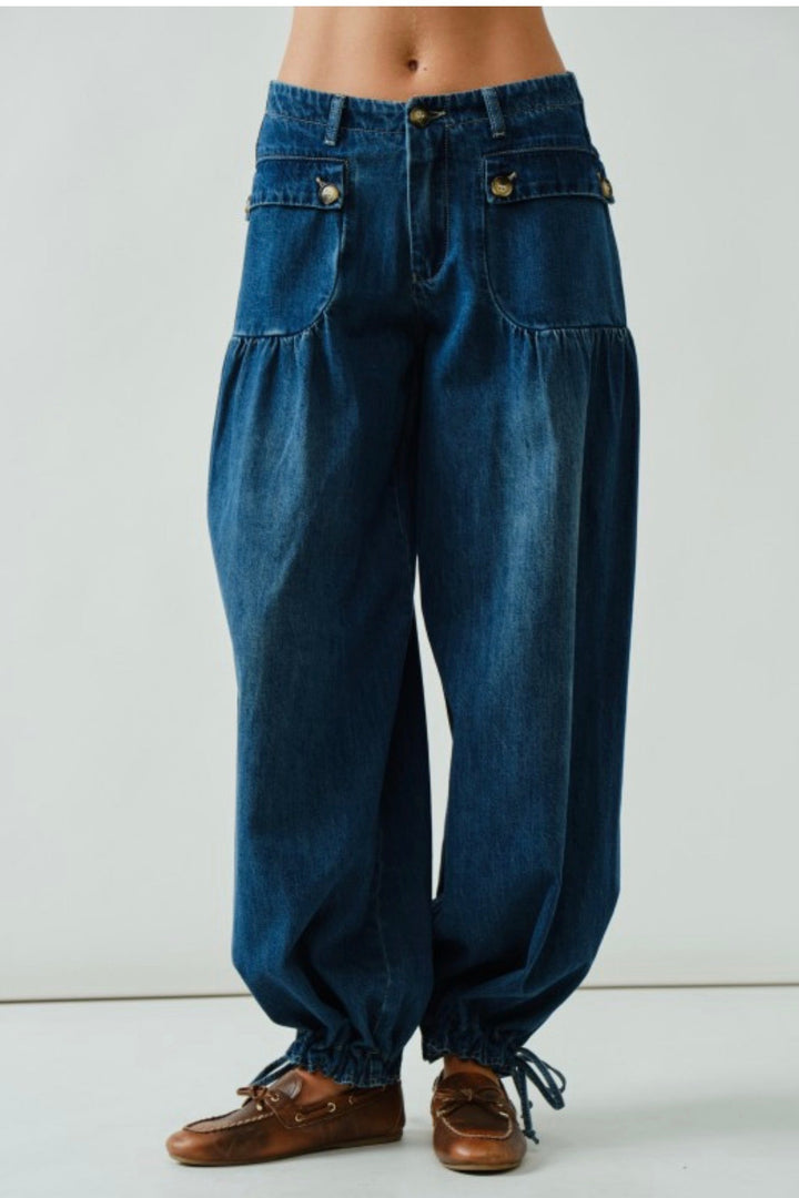 Soft Denim Lotus Bottoms
