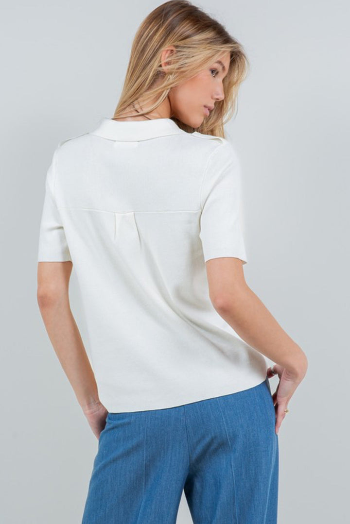 Symone Collar Tee