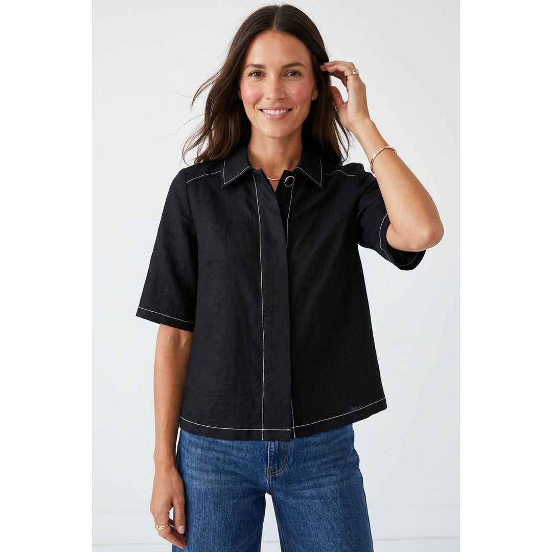 Ellis Contrast Stitch Top