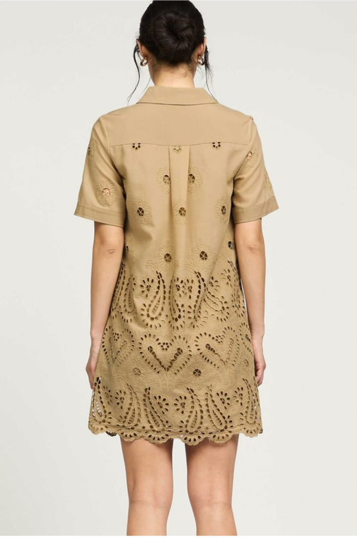 Delani Eyelet Embroidered Mini Dress