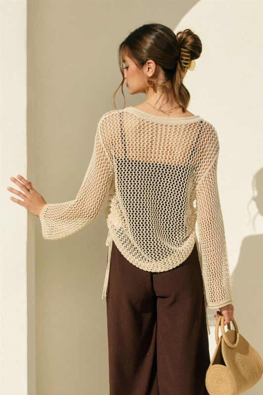Beatrice Ruched Side Knit Top