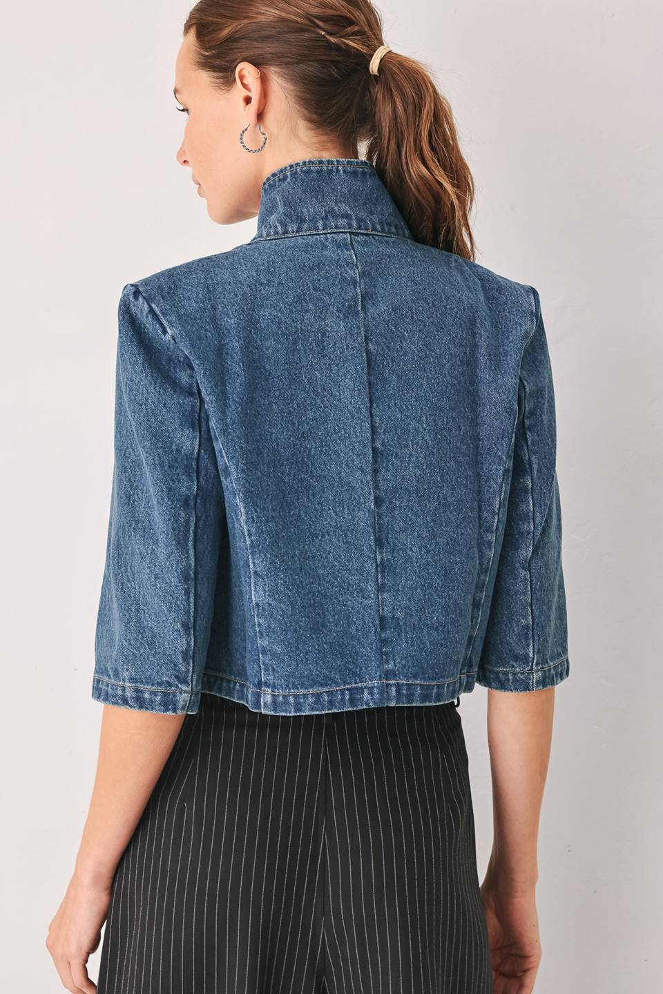 Classic Denim Cropped Jacket