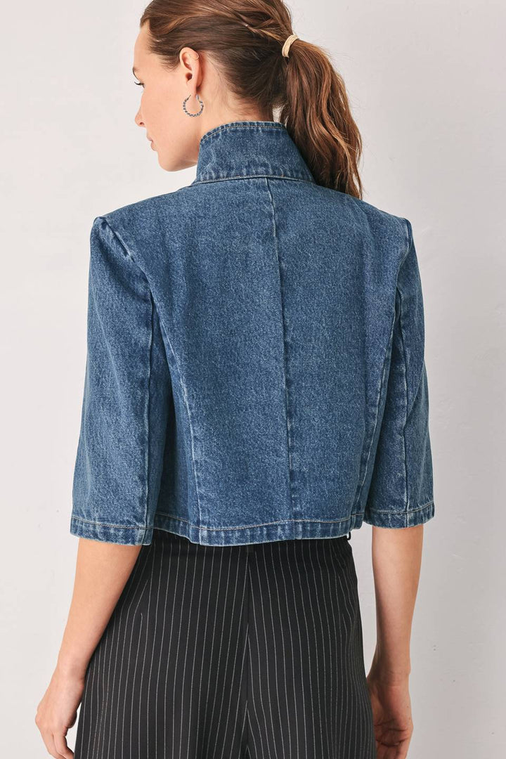 Classic Denim Cropped Jacket