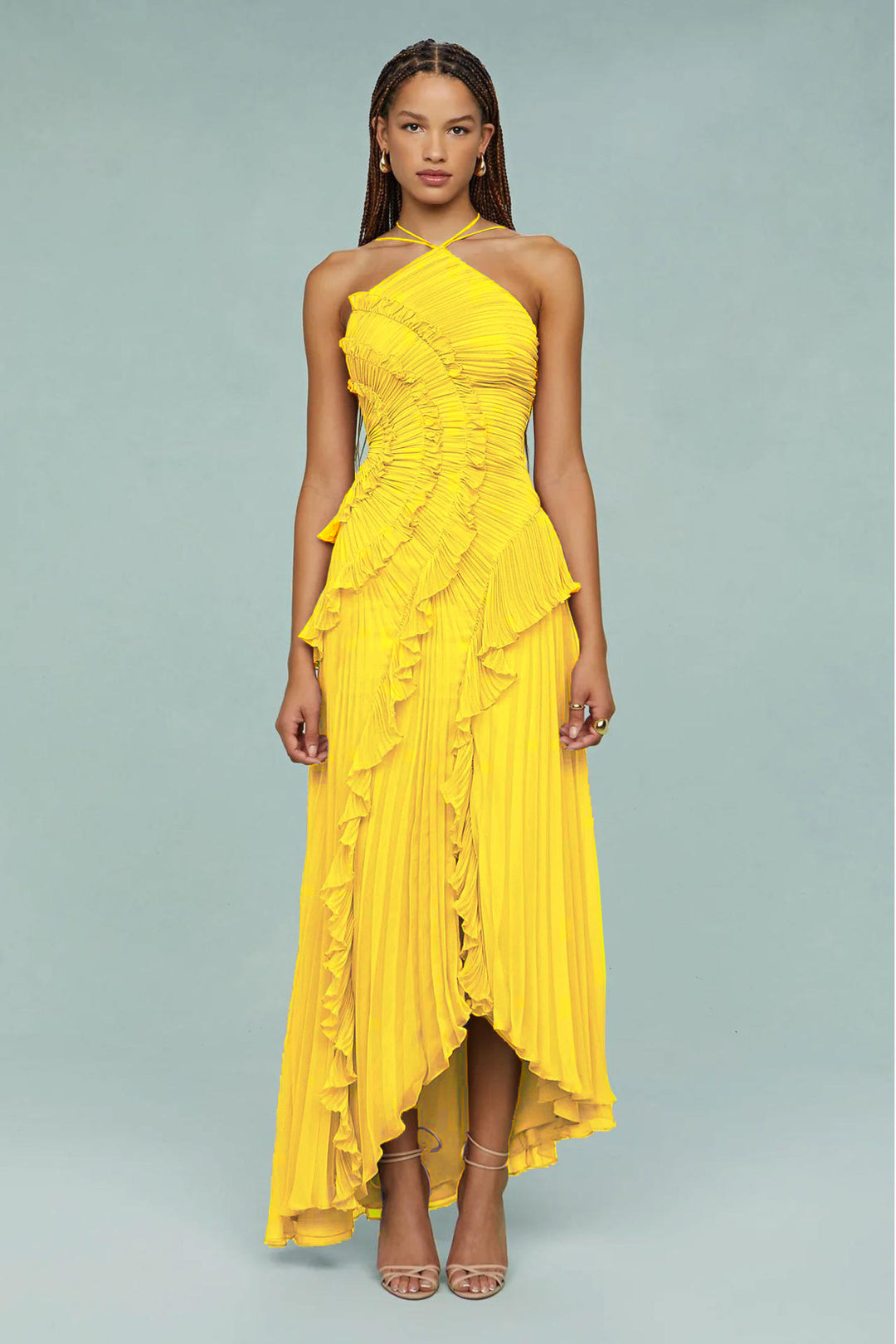 Nasha Pleated Midi Dress