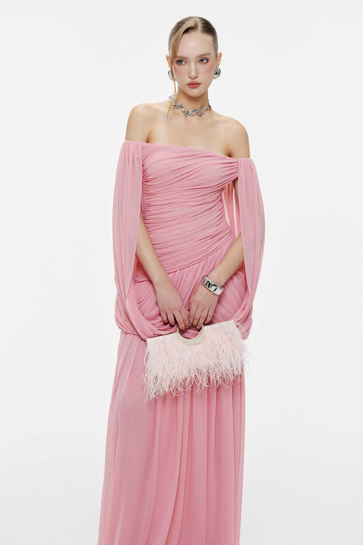Milena Off Shoulder Cape Dress