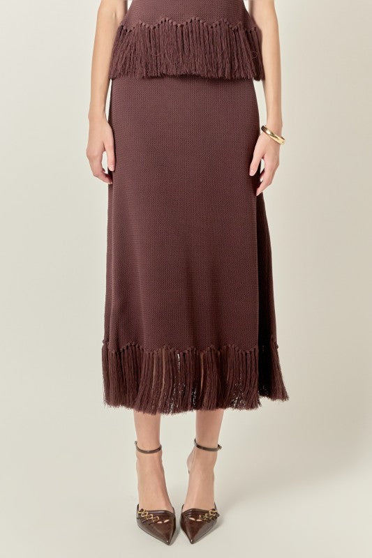 Neva Fringe Midi Skirt