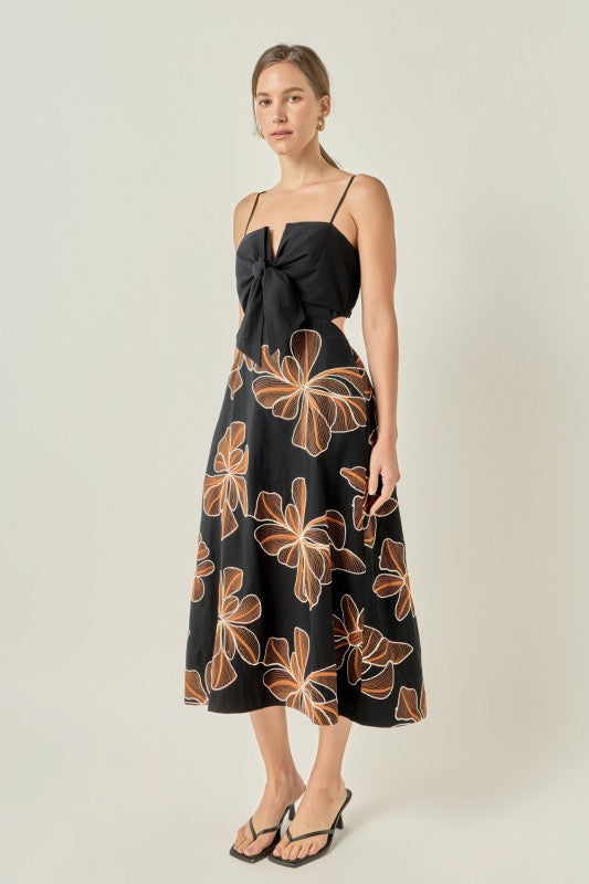 Xander Embroidered Midi Dress