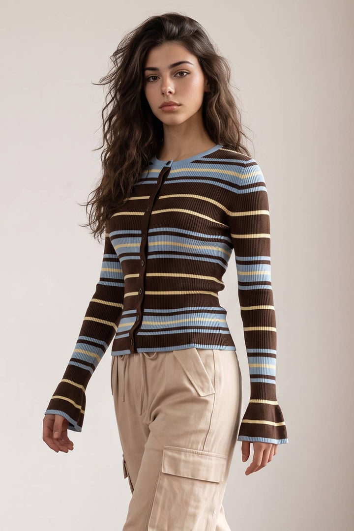 Marenne Stripe Knit Top