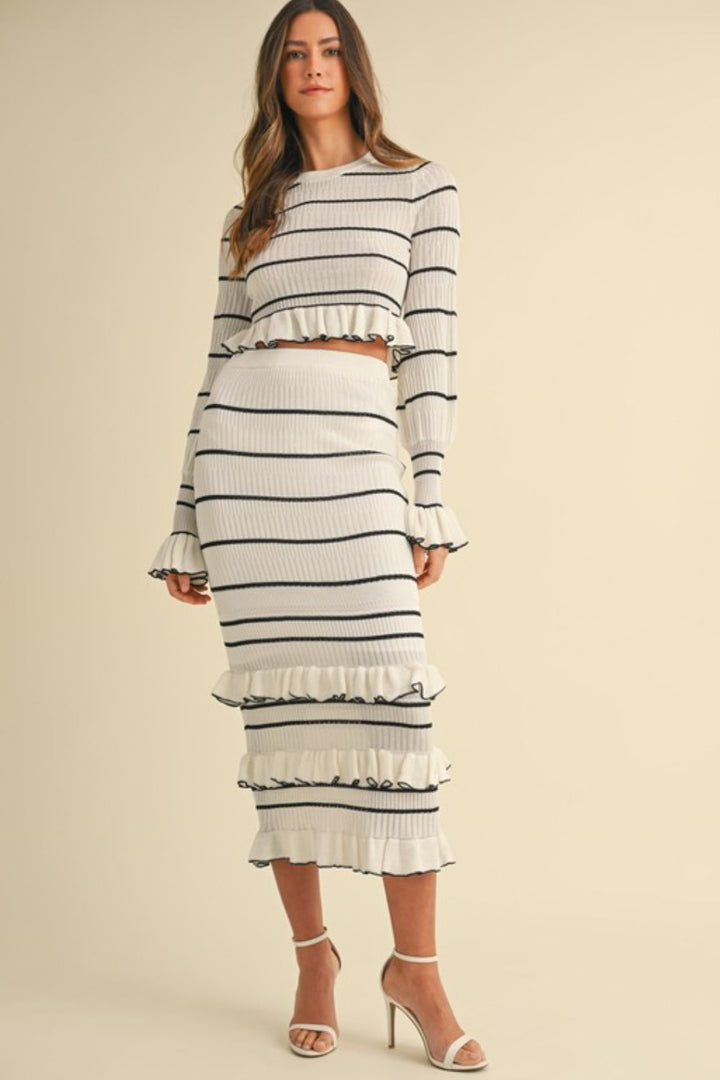 Such A Classic Ruffle Knit Skirt