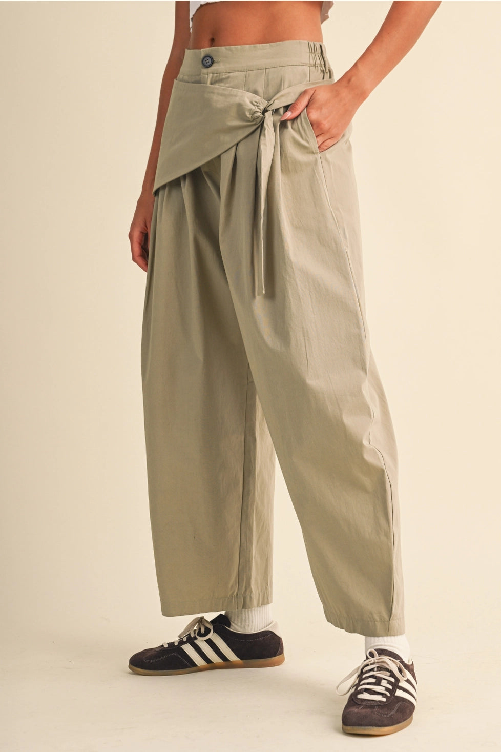 Scarf Detail Barrel Trouser