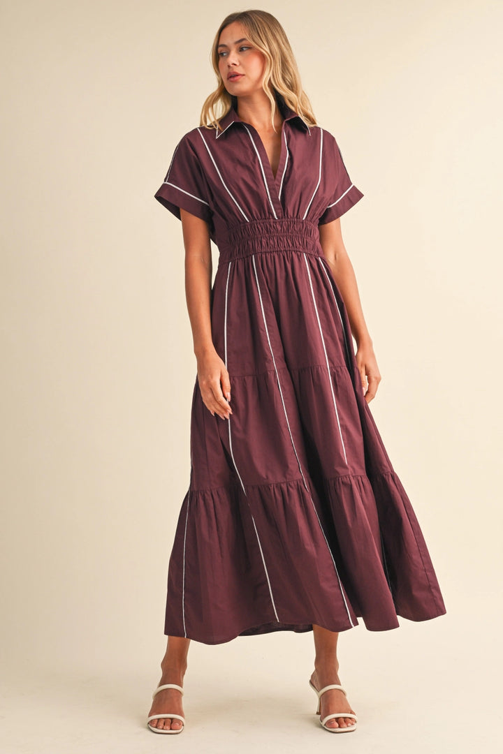 Azriel Smocked Waist Maxi Dress