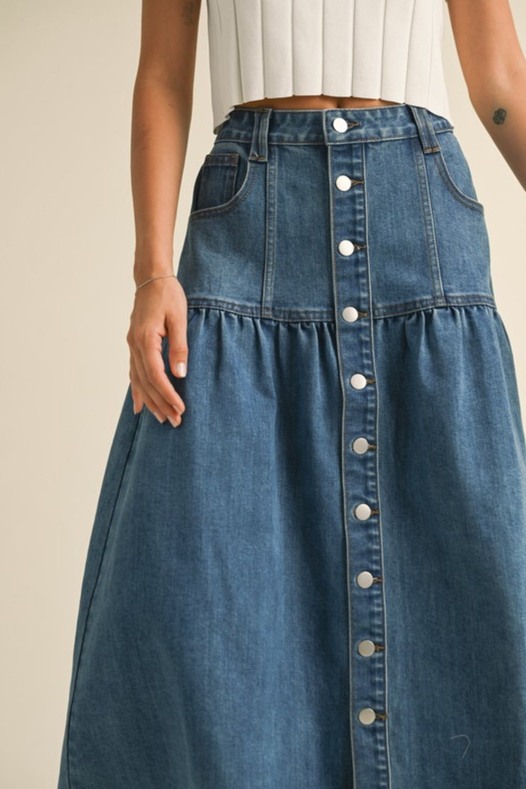 Bohemian Denim Skirt