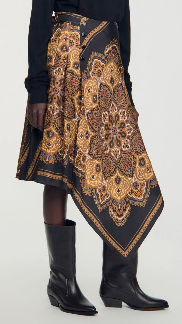 Scarf Print Skirt