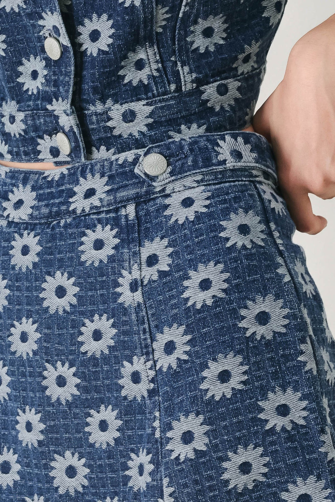 Amelie Denim Jacquard Skort