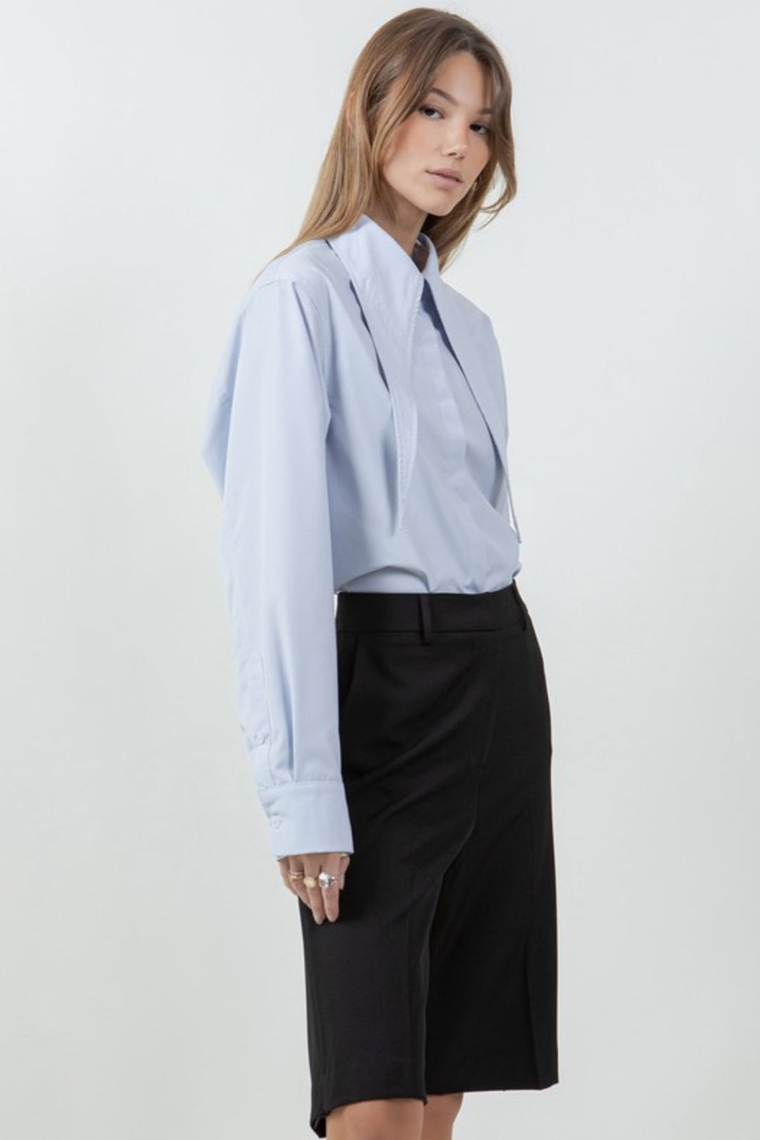 Fiorah Poplin Button Down Top