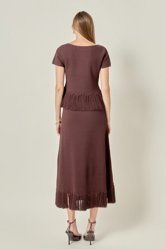 Neva Fringe Midi Skirt