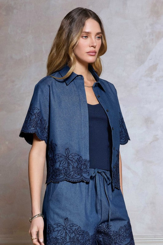 Boheme Embroidered Denim Top