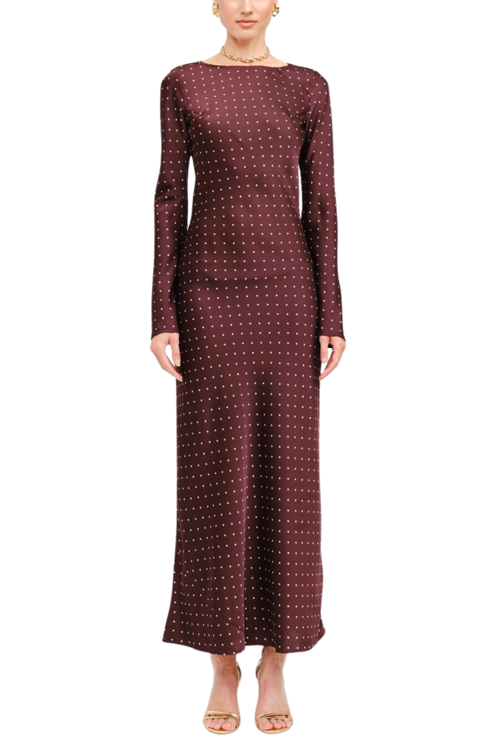 Satin Dotty Maxi Dress