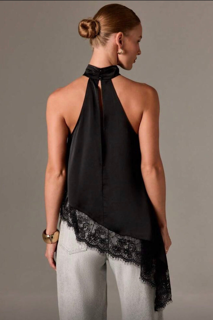 Lacey Assymetrical Lace Top