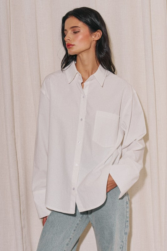 Sweet Escape Oversized Button Down Top