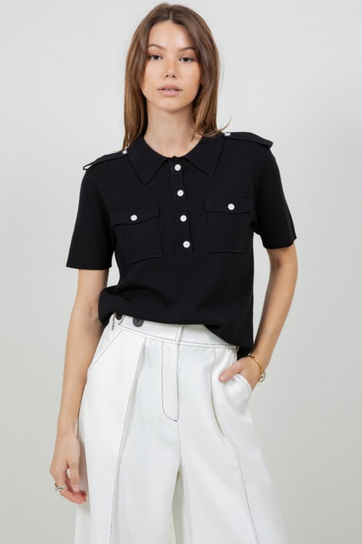Symone Collar Tee
