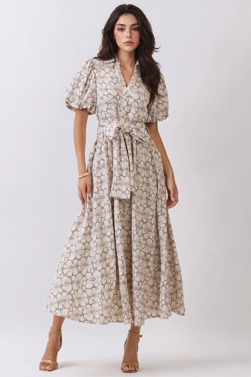 Floral Bloom Button Down Maxi Dress