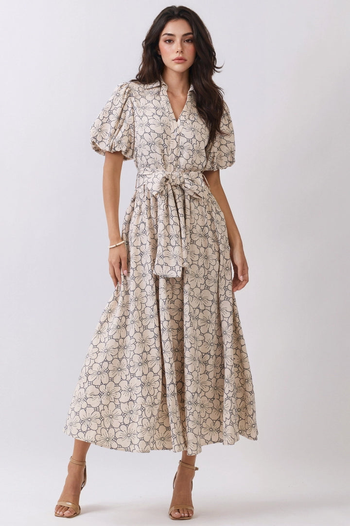 Floral Bloom Button Down Maxi Dress