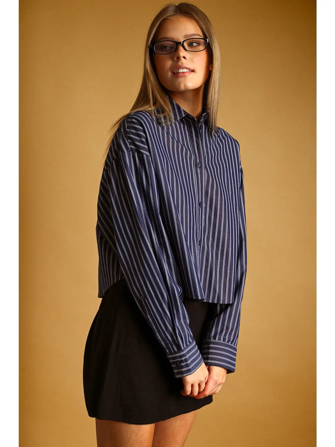 Marlan Stripe Button Up Top