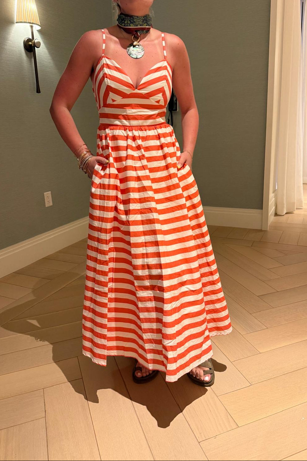 Bloom Escape Stripe Poplin Dress