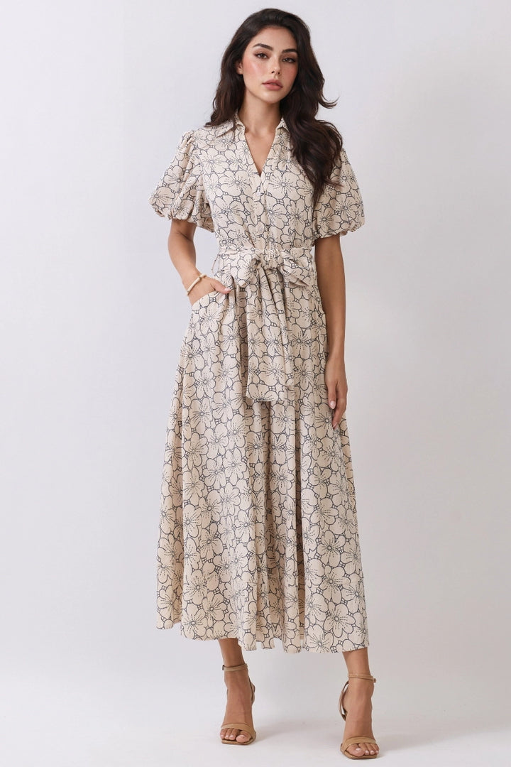 Floral Bloom Button Down Maxi Dress