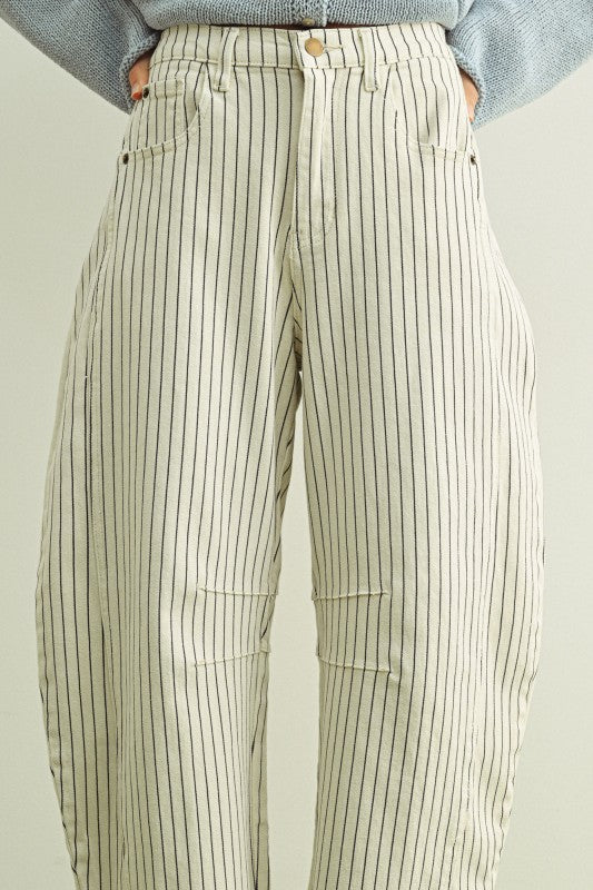 Piper Stripe Barrel Jeans