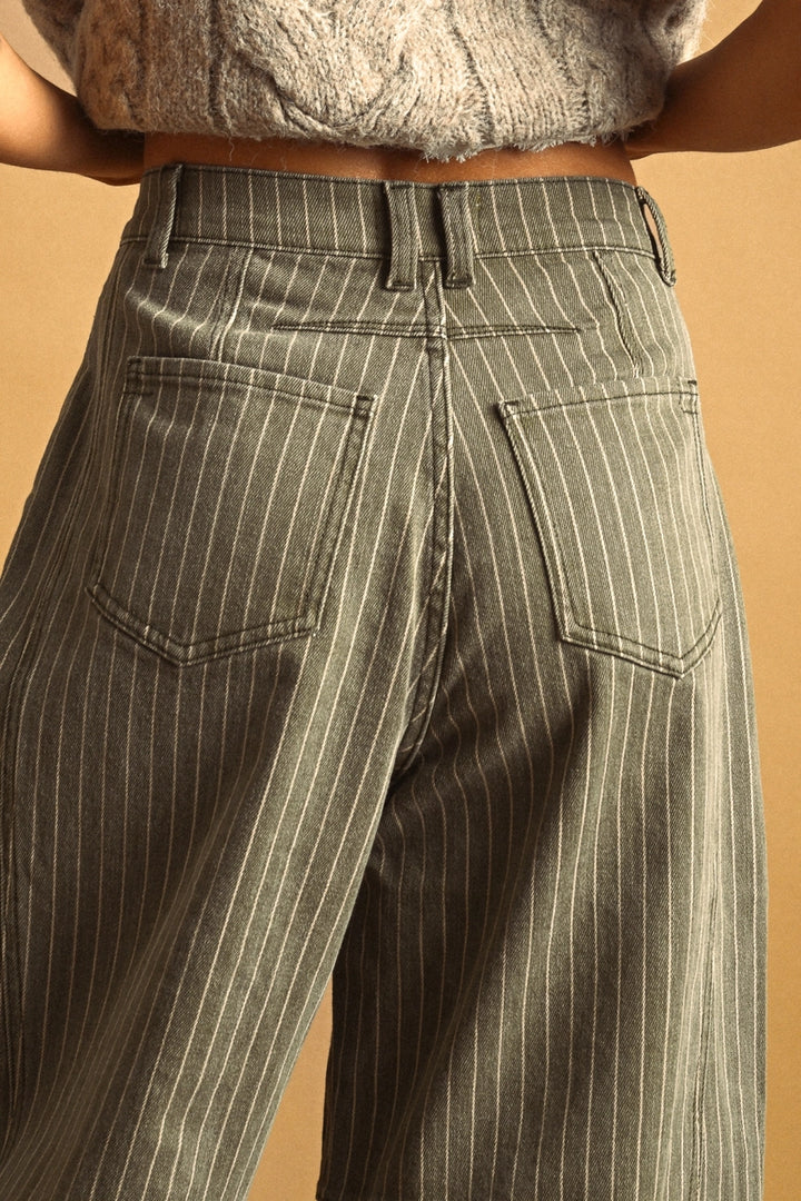 Piper Stripe Barrel Jeans