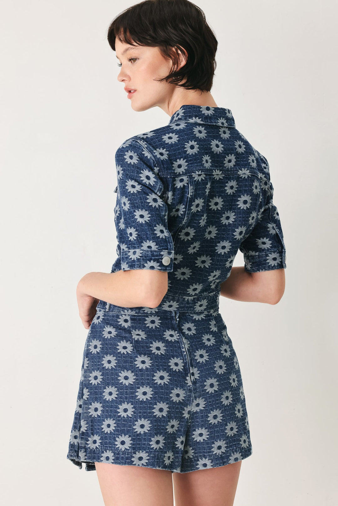 Amelie Denim Jacquard Skort