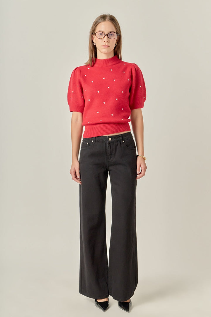 Sweet Darling Heart Knit Top