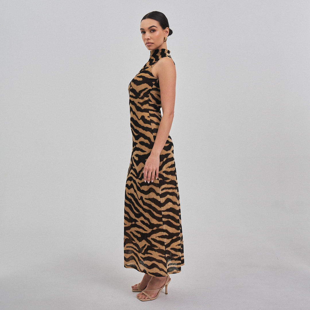 Fall In You Zebra Maxi Dress