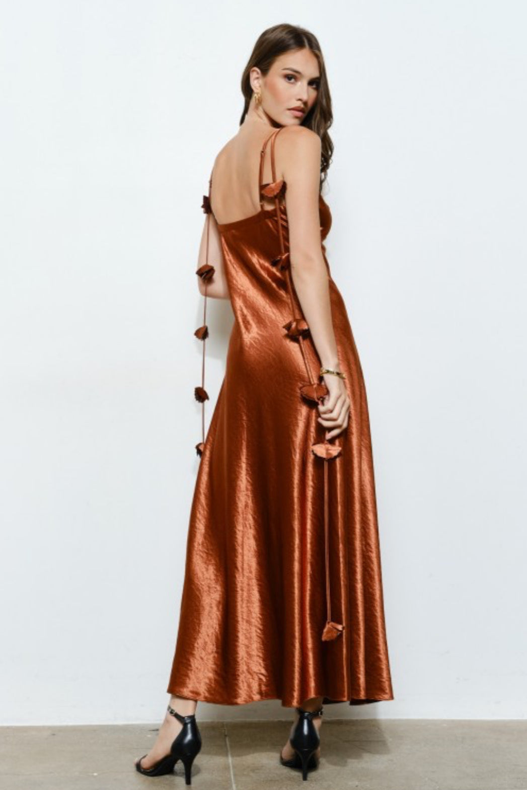 Take The Leap Flower Draped Maxi Dress