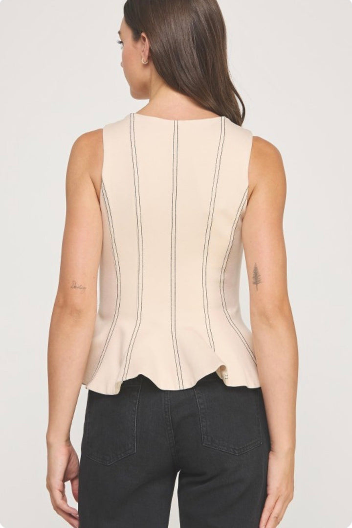 Top Stitch Peplum Top
