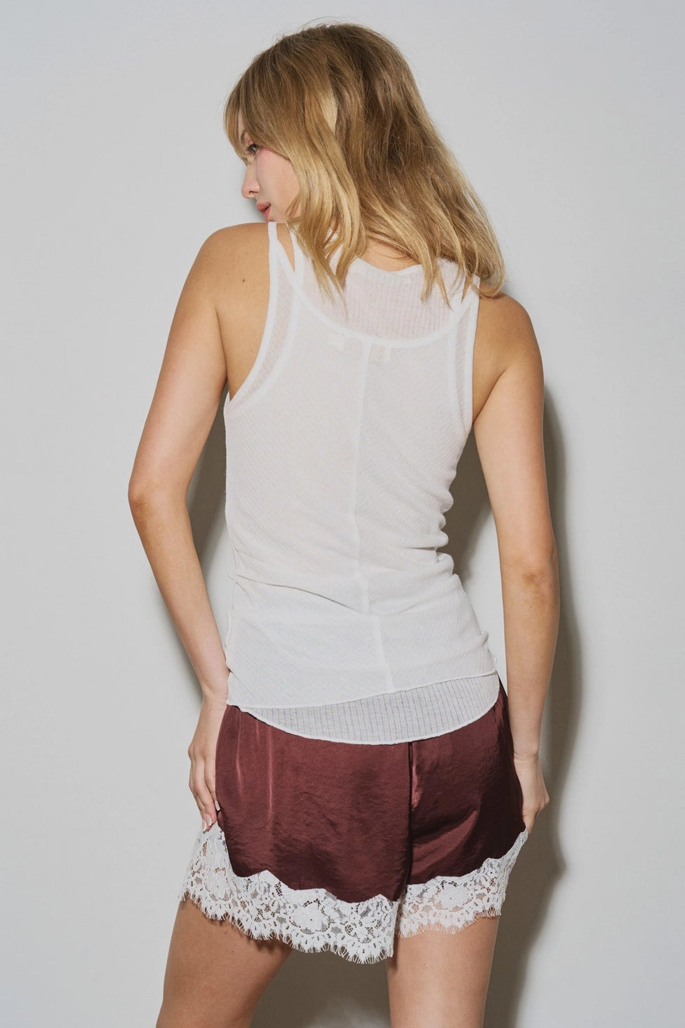 Reissa Knit Double Layer Tank