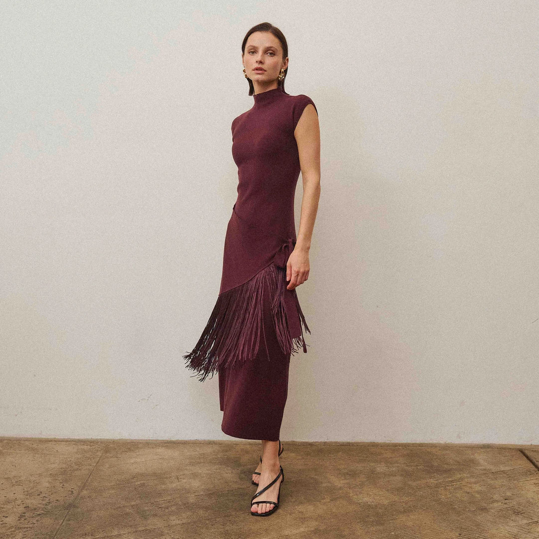 Feeling Rebellious Fringe Wrap Dress