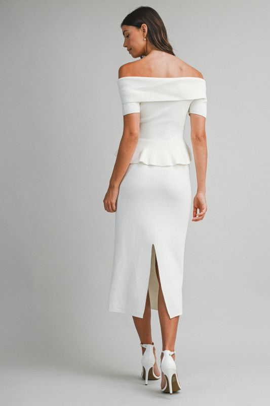 Caught Feelings Knit Midi Skirt