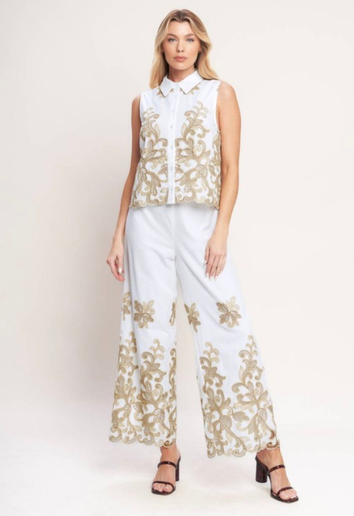 Costa Belle Embroidered Top