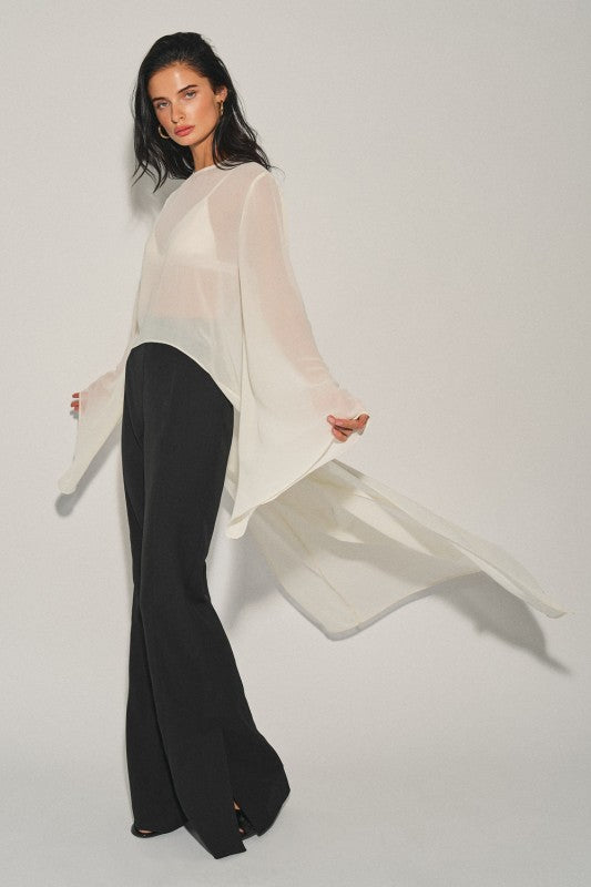 Geena High-Low Chiffon Top