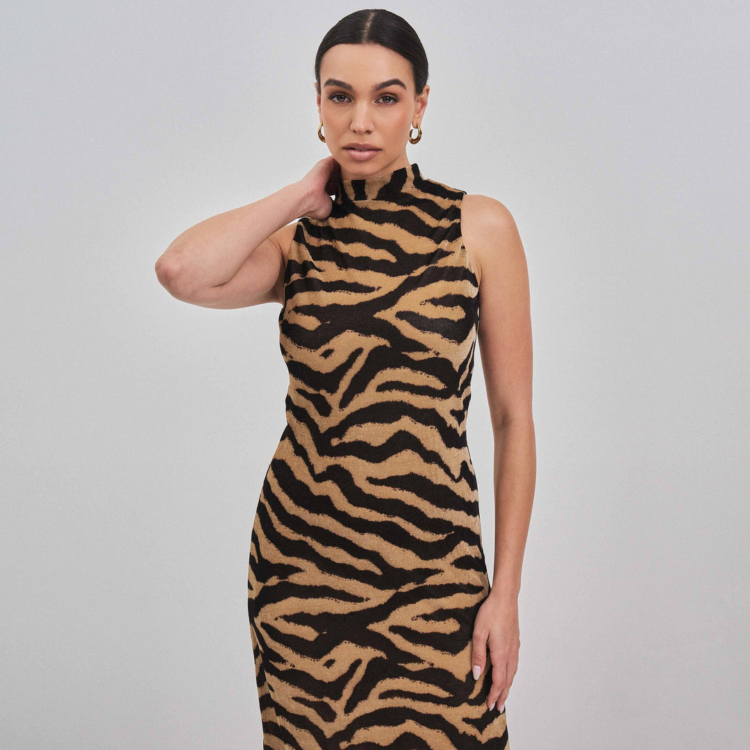 Fall In You Zebra Maxi Dress