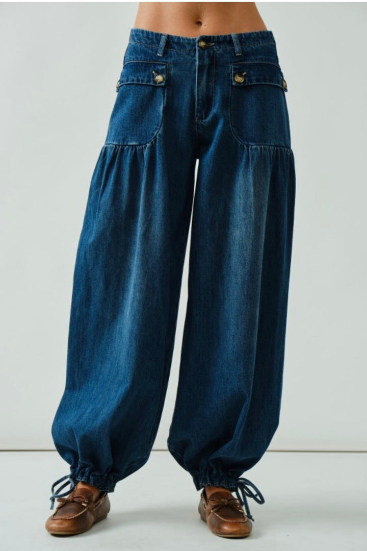 Soft Denim Lotus Bottoms