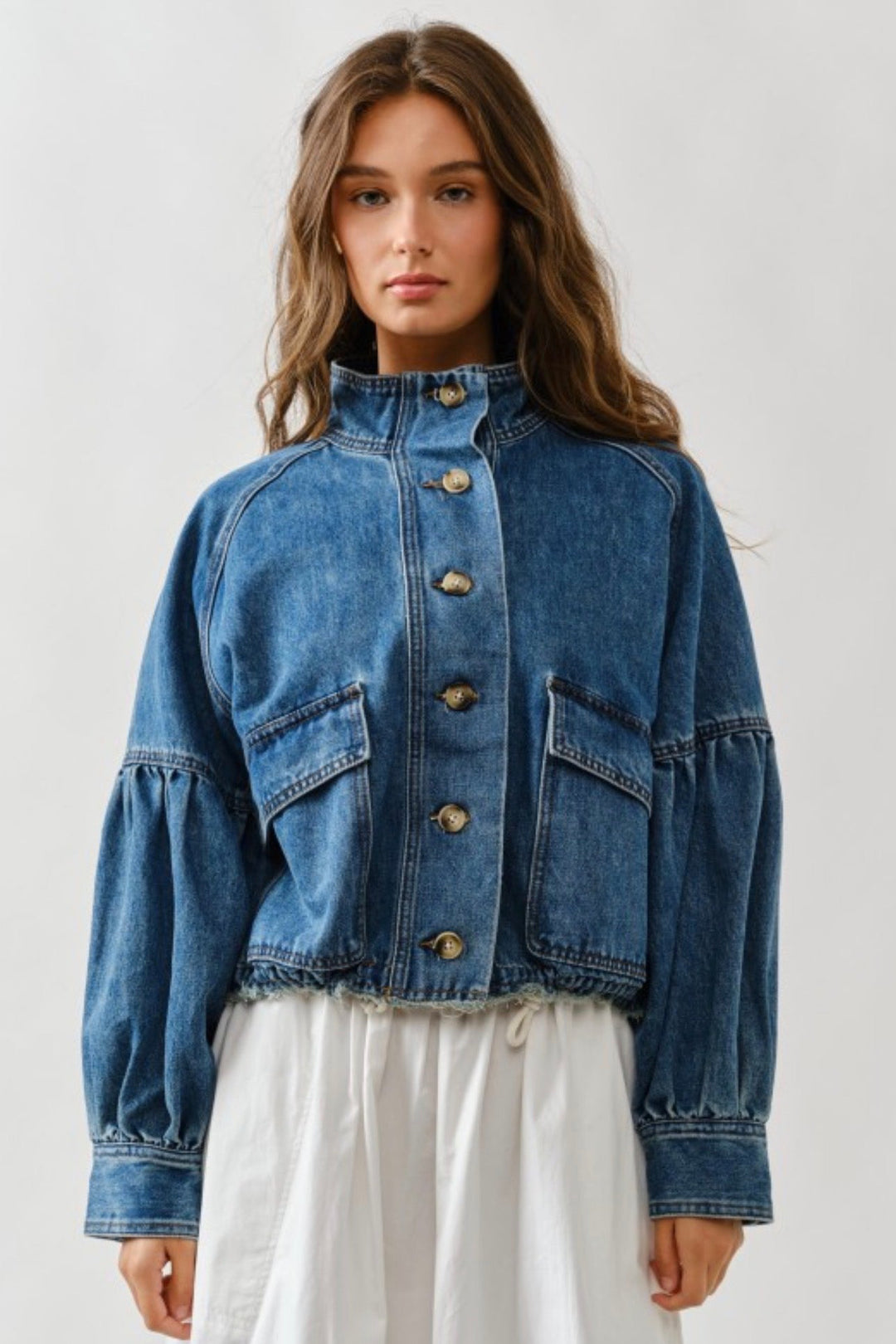 Chelsea Balloon Sleeve Drawstring Jacket