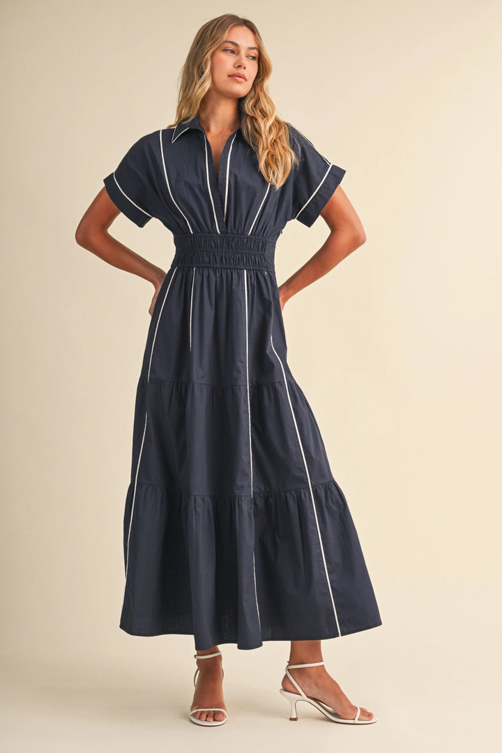 Azriel Smocked Waist Maxi Dress