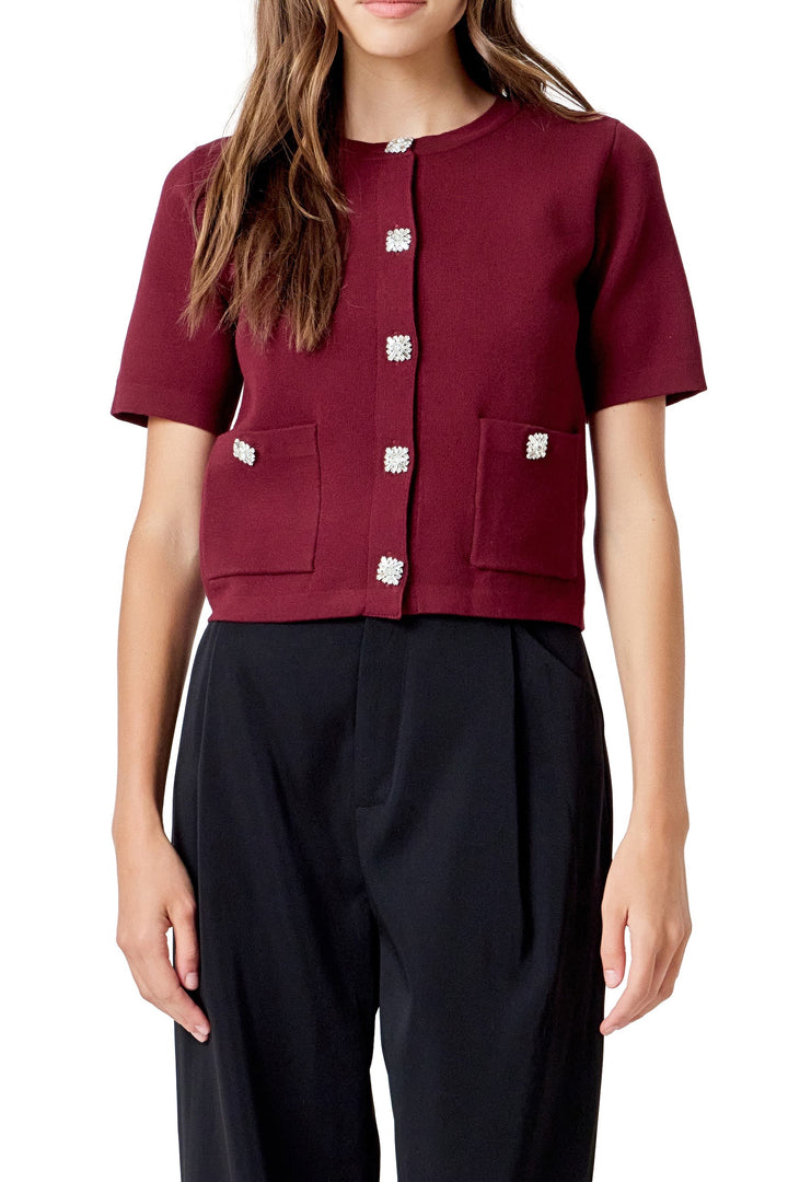Marenne Jewel Button Cardigan