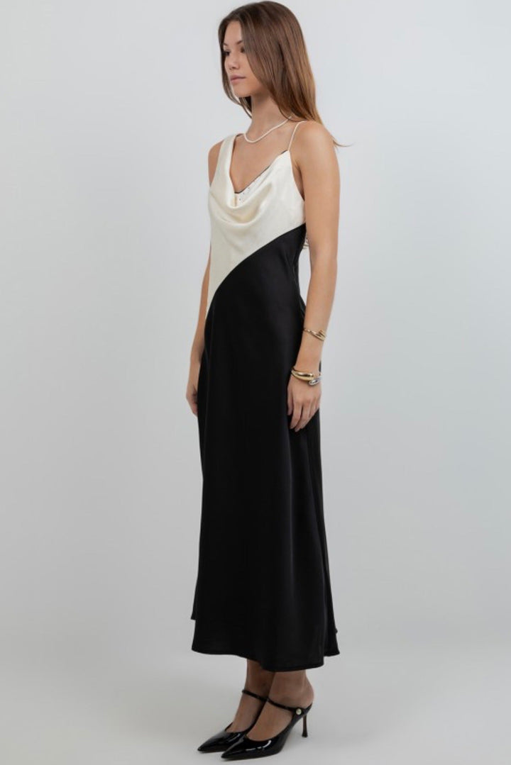 Just A Peak Cowl Neck Dress