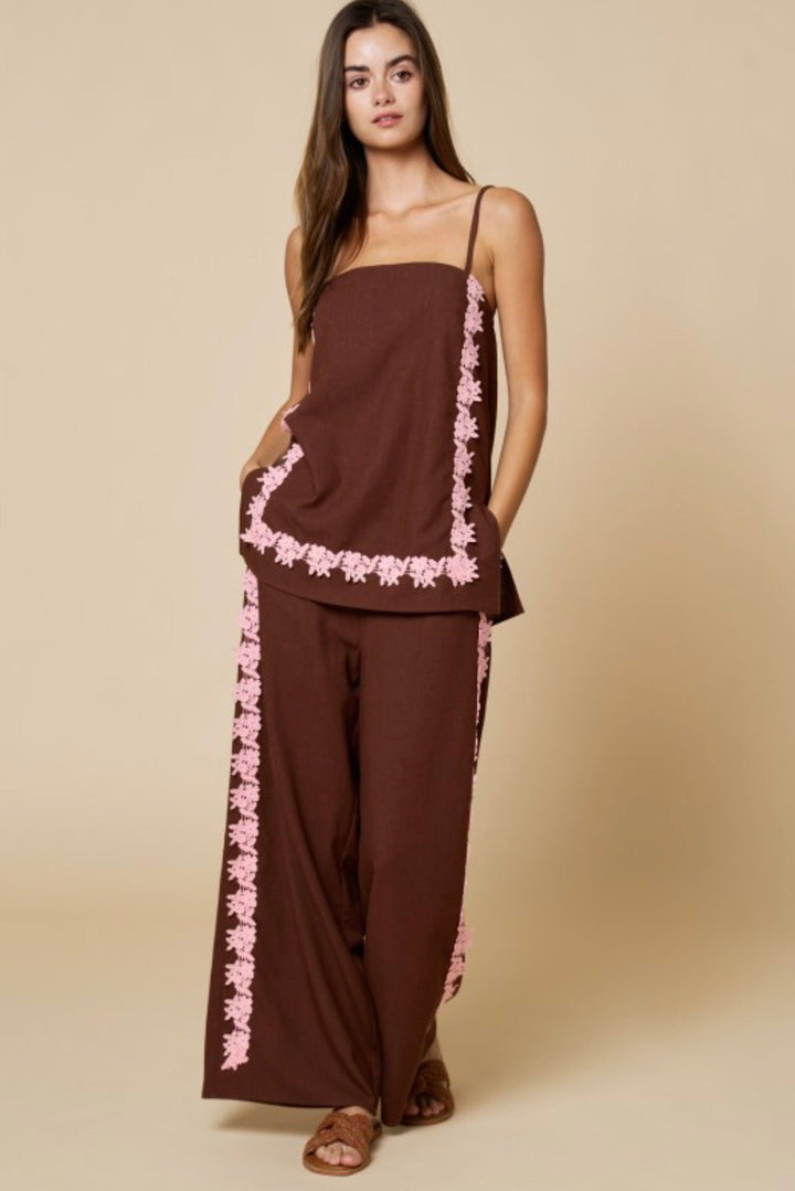 Jinnie Contrast Lace Detail Top