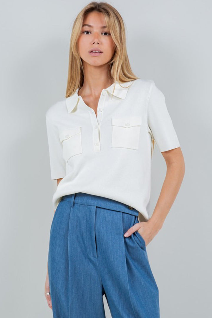 Symone Collar Tee